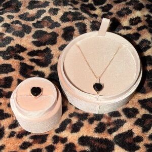 Moon Magic Black Obsidian Ring & Necklace Matching Set